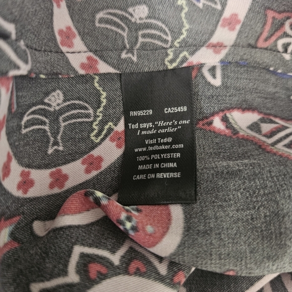 Ted Baker London Black and Pink Paisley Midi Skirt - Picture 10 of 12